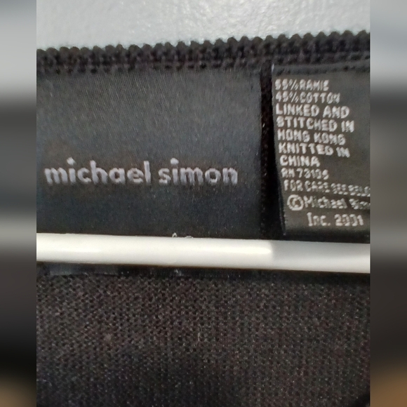 Vintage Michael Simon black starfish beaded black short sleeve cardigan size 3X - Picture 5 of 7